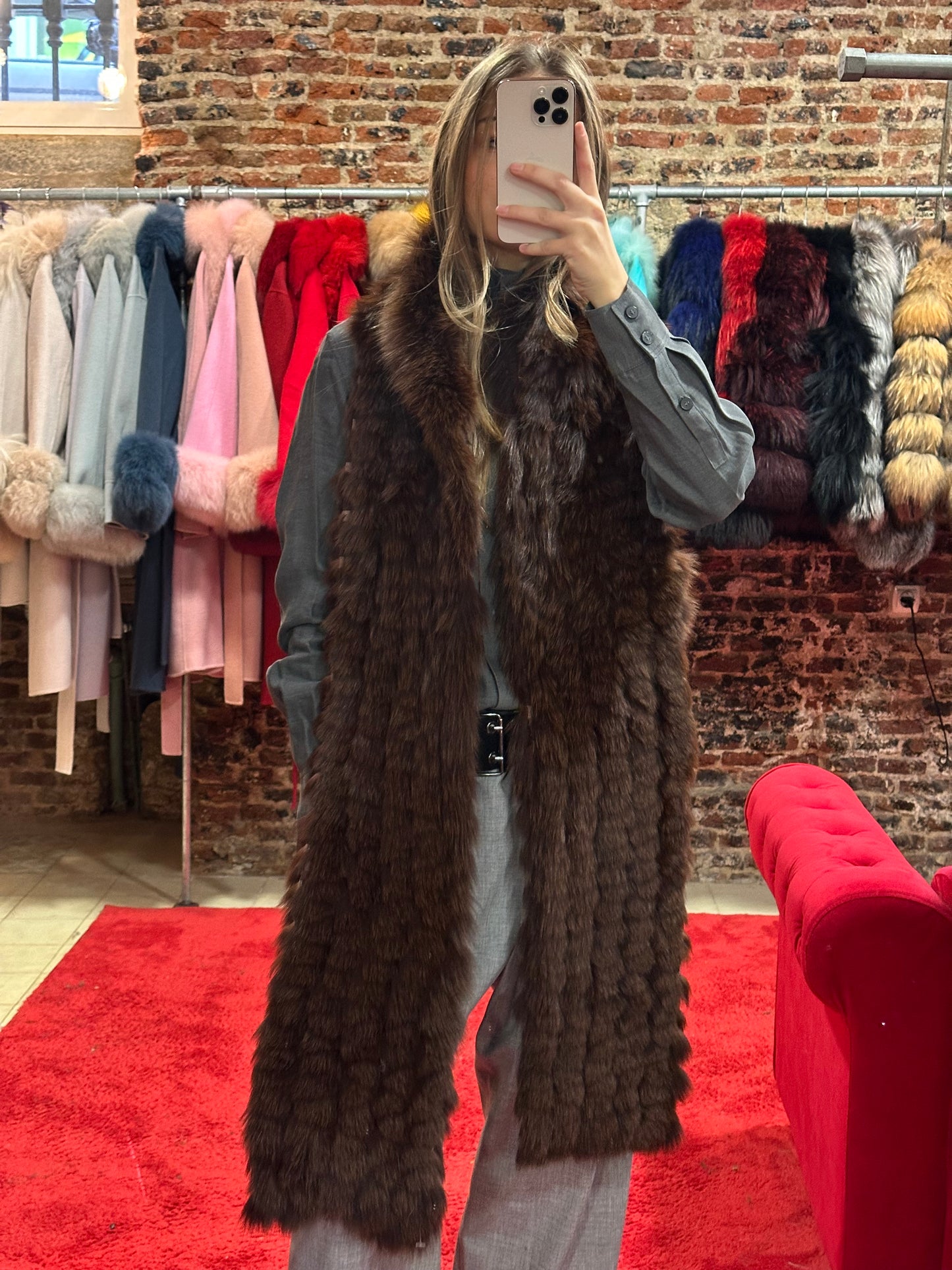 Bufanda larga de zorro