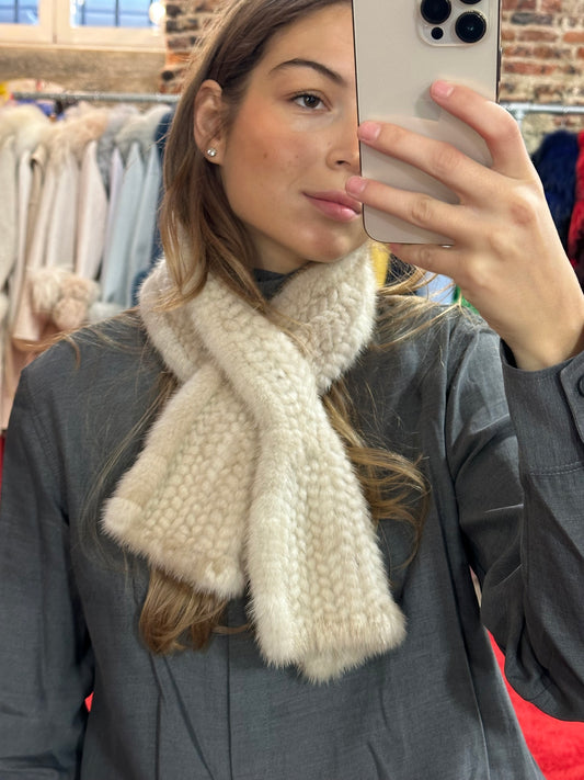 Mini cuello de visón (blanco)