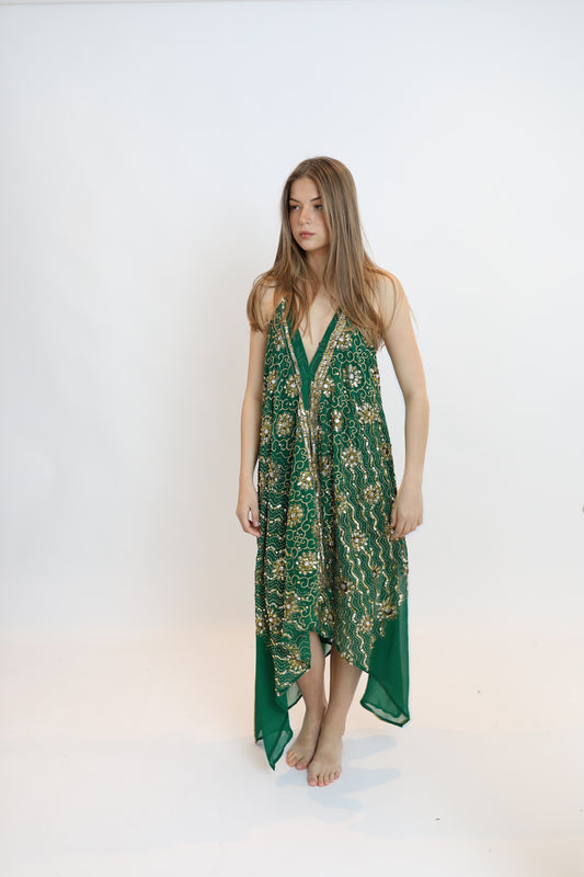 Vestido joya verde 029