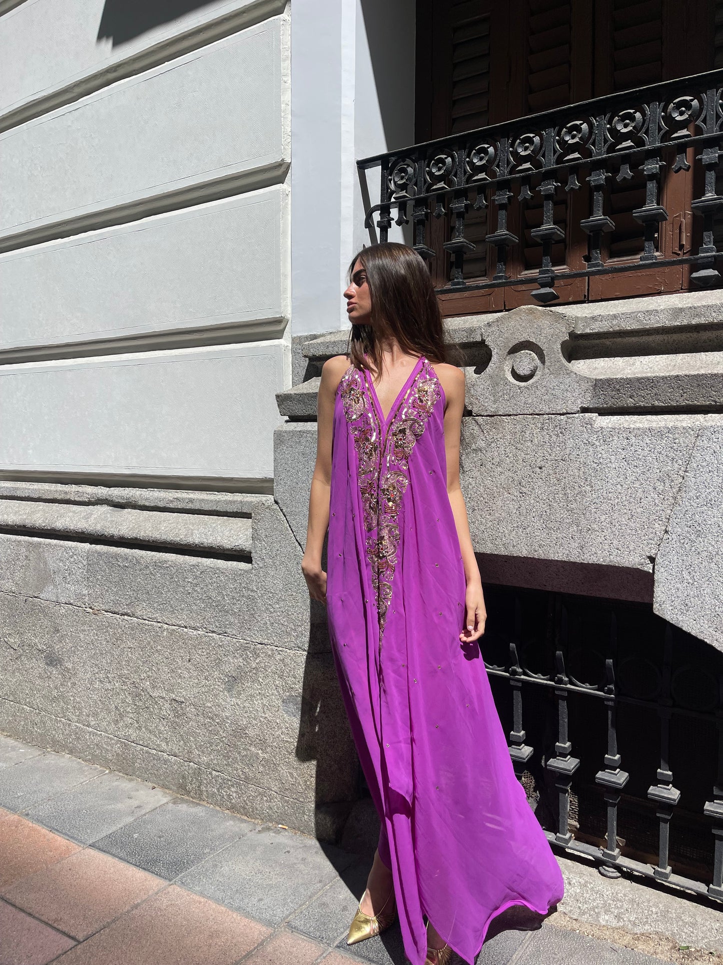 Vestido joya morado