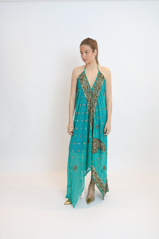 Vestido joya turquesa 104