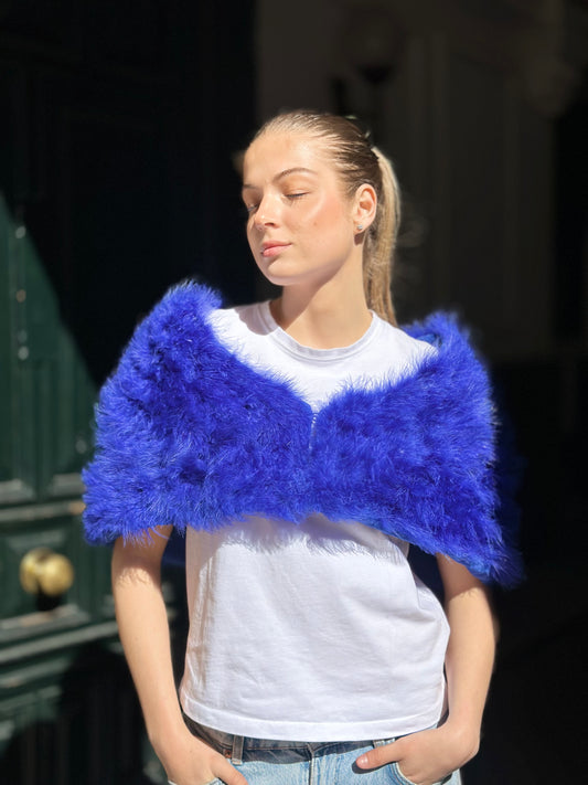 Estola libélula azul eléctrico