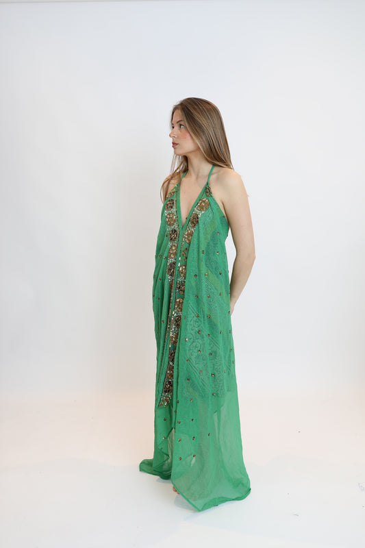 Vestido joya verde 027