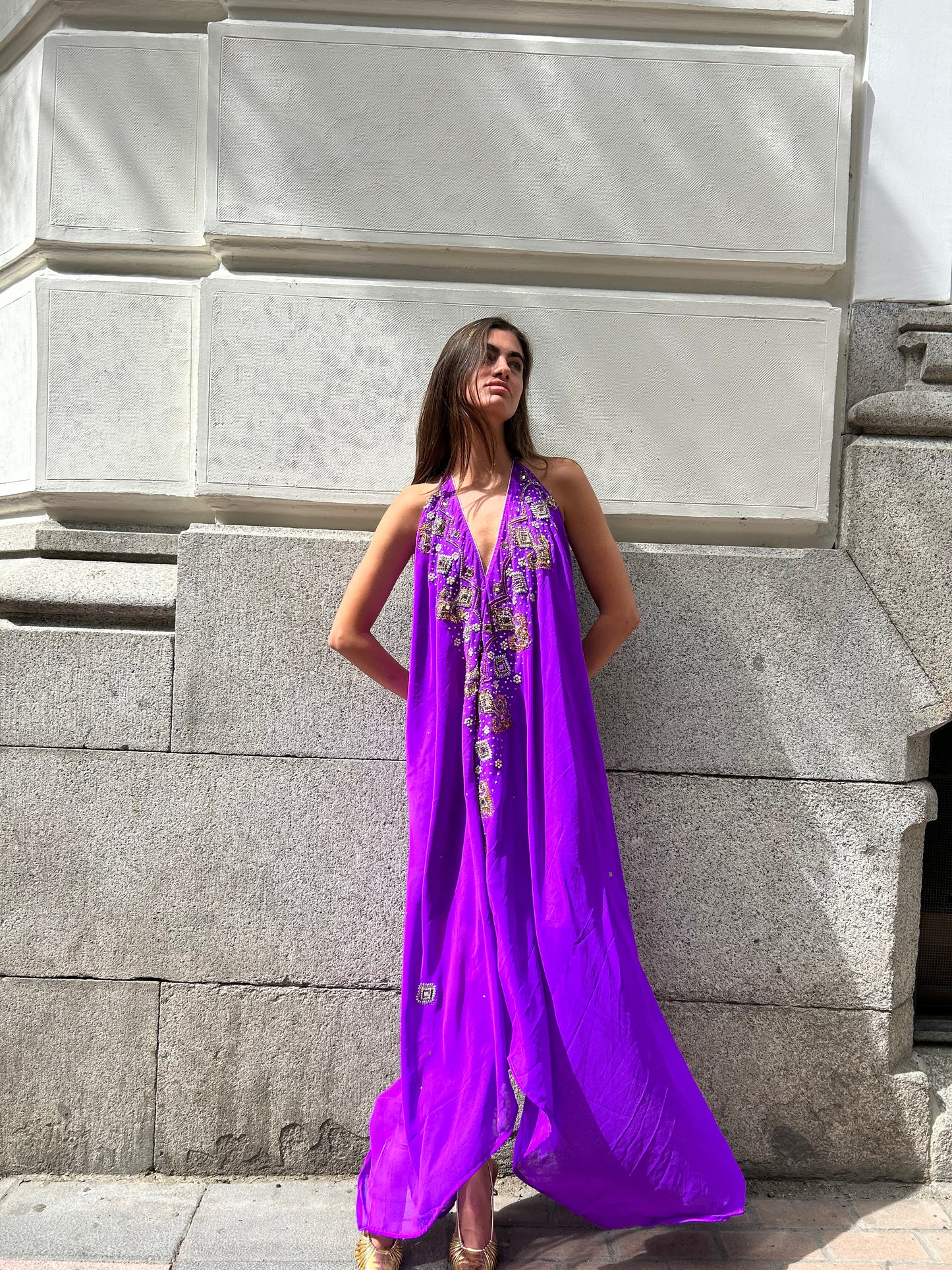 Vestido joya morado