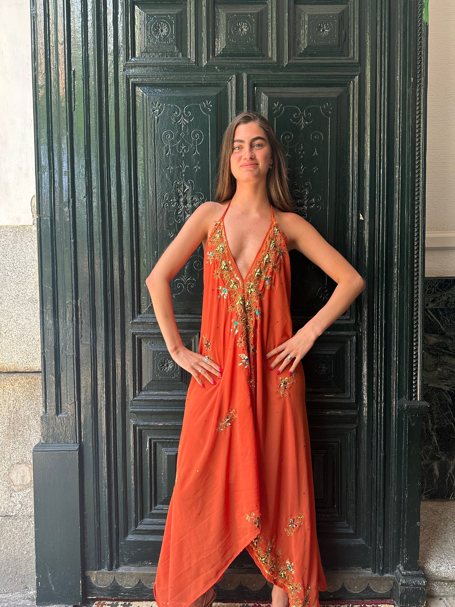 Vestido joya naranja