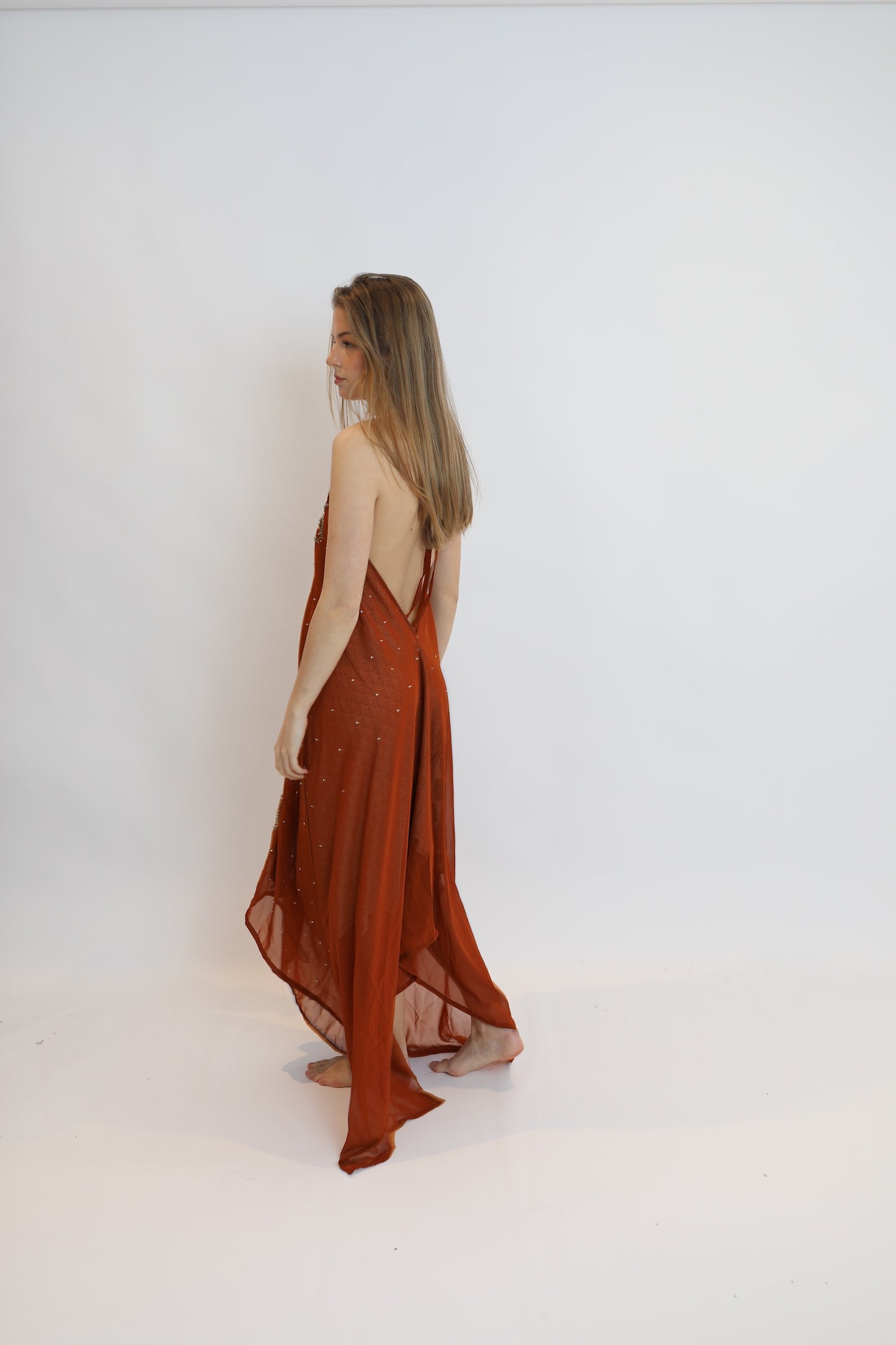 Vestido joya naranja 158