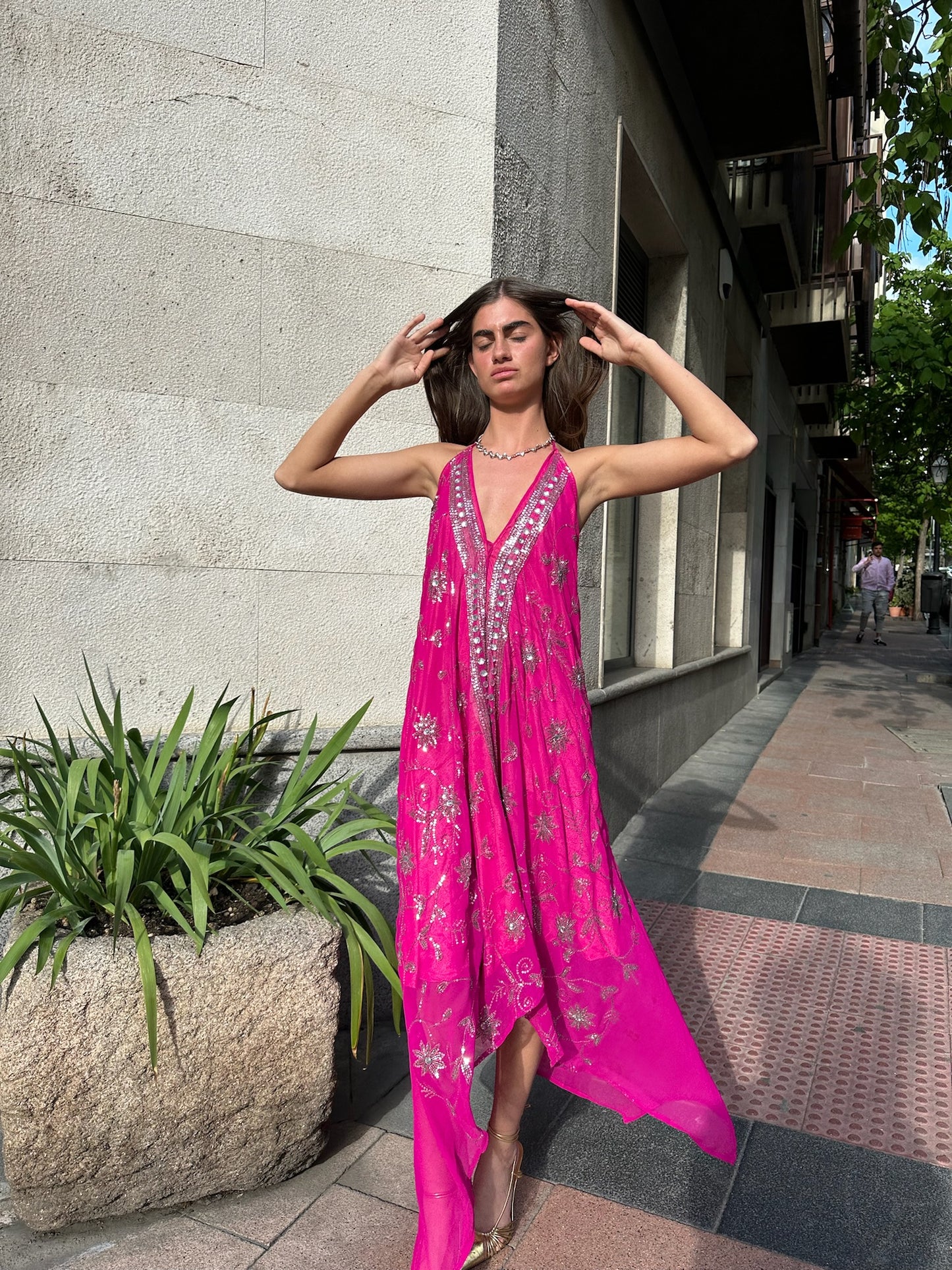 Vestido joya rosa