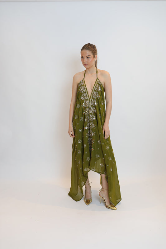 Vestido joya verde 105