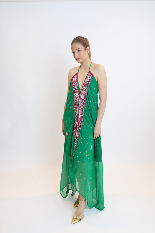 Vestido joya verde 098