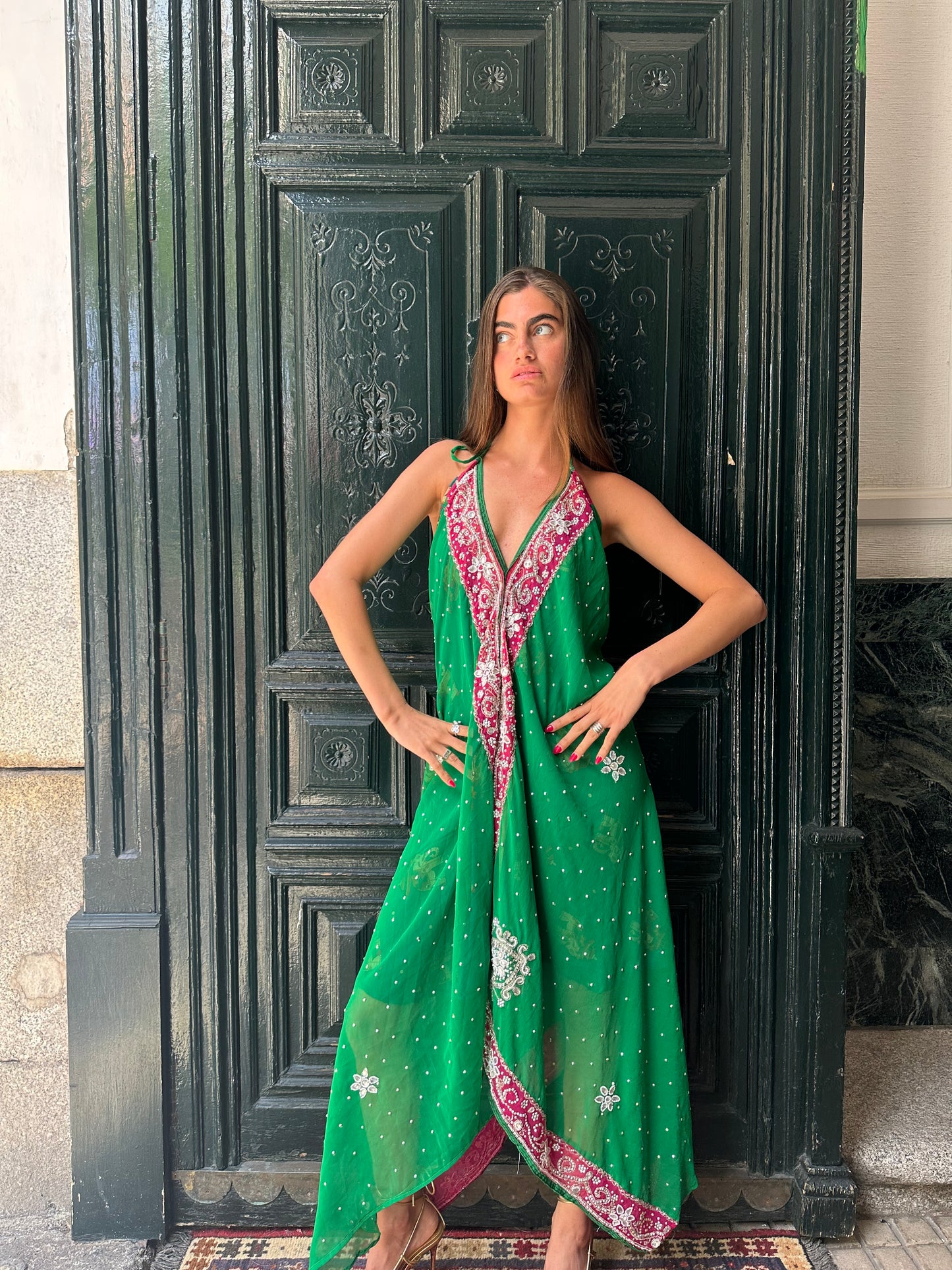 Vestido joya verde