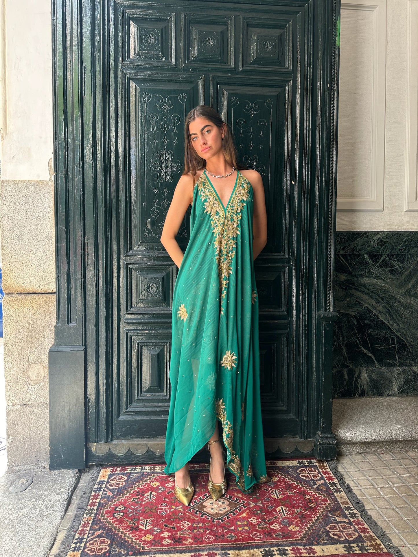 Vestido joya verde