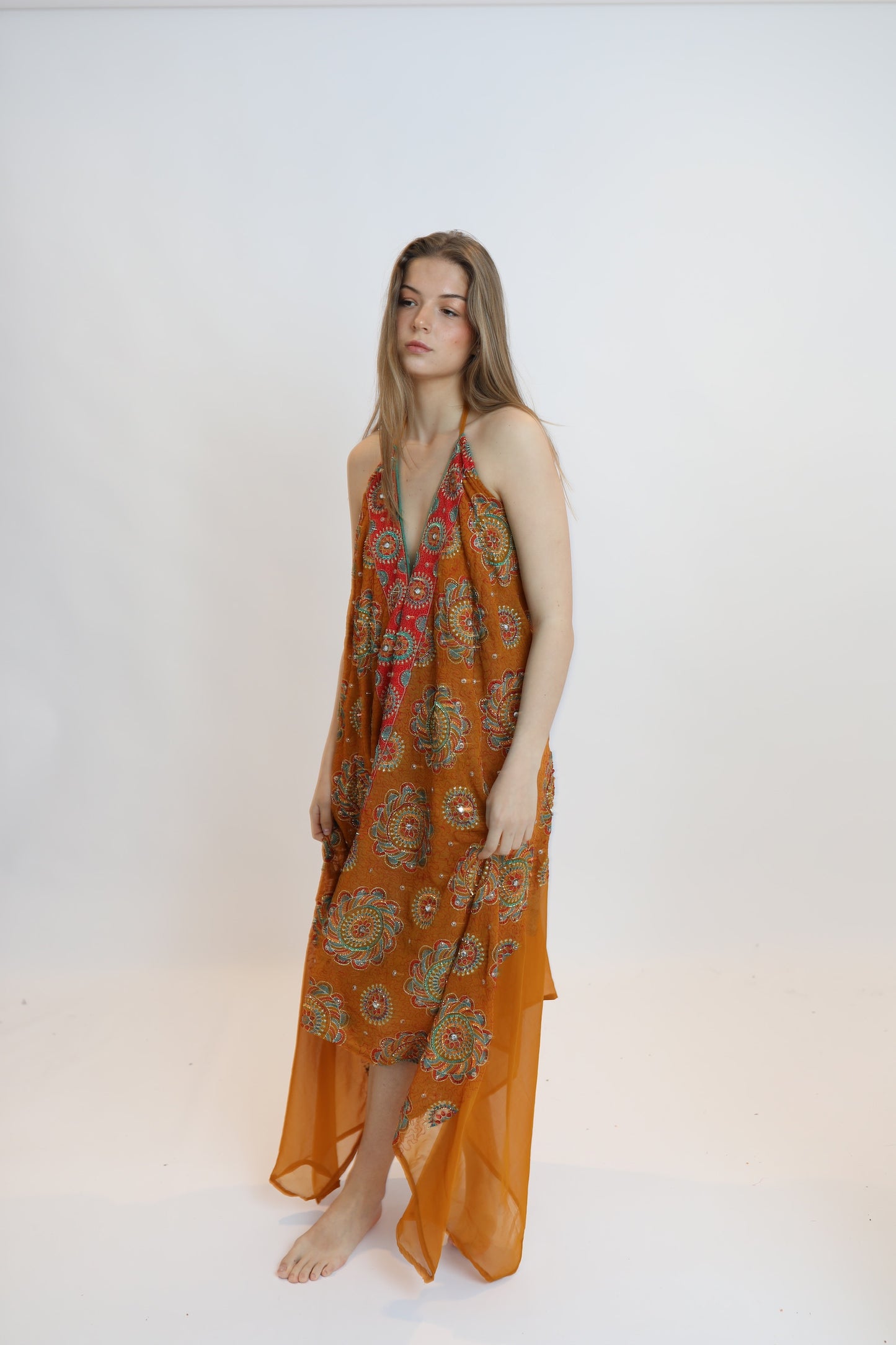 Vestido joya naranja 130