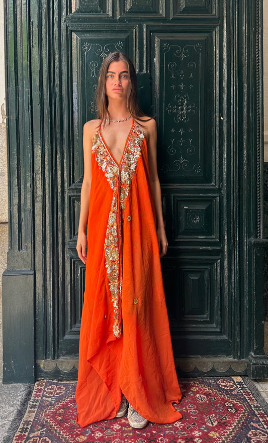 Vestido joya naranja