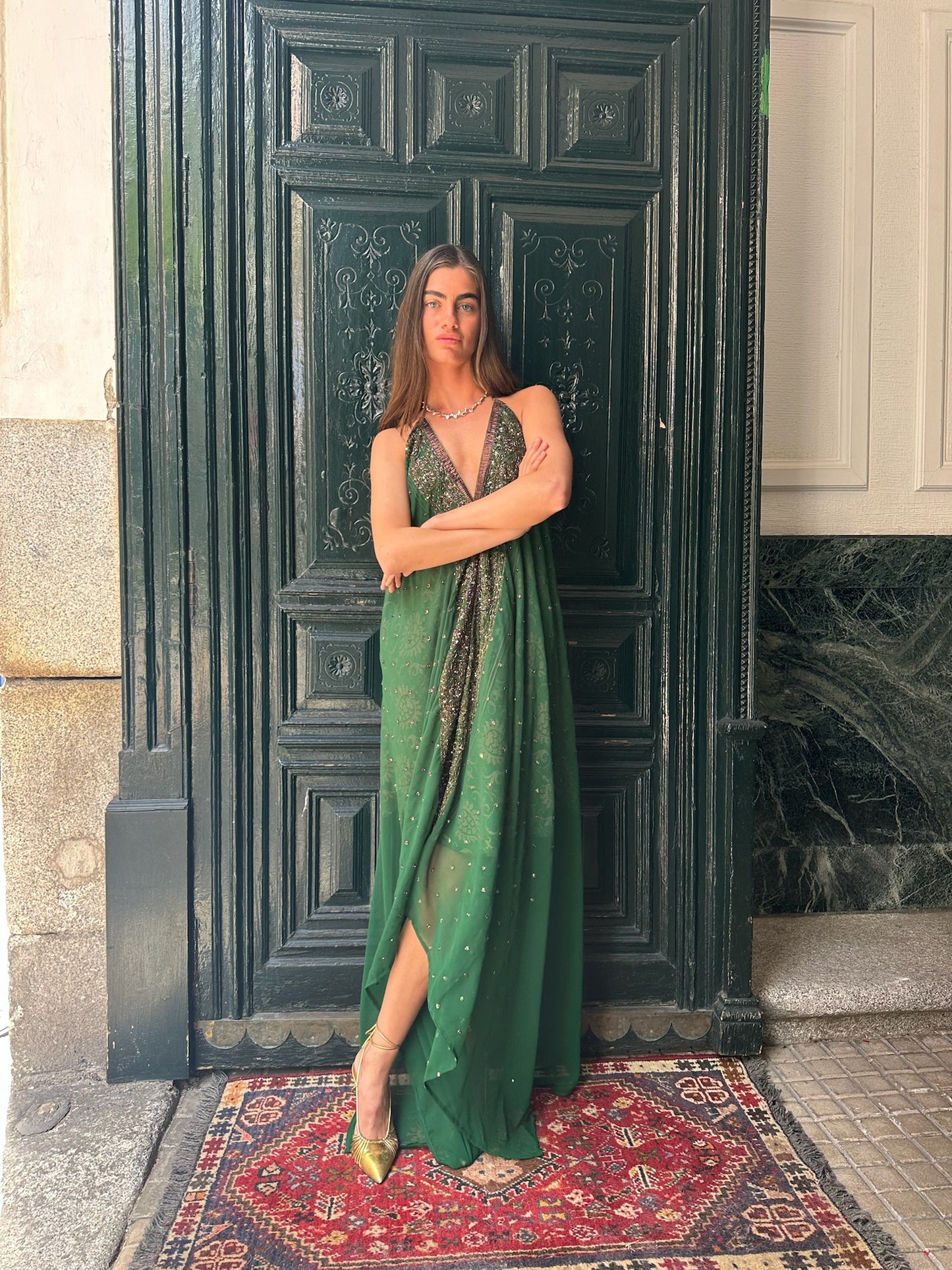 Vestido joya verde