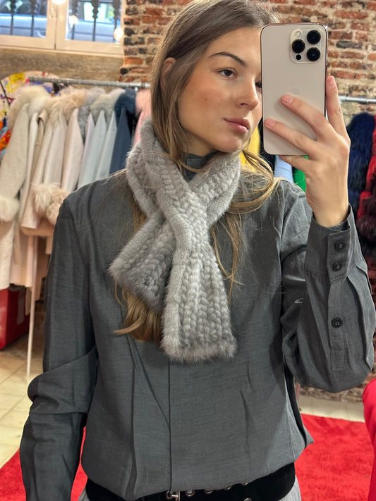 Mini cuello de visón (gris)
