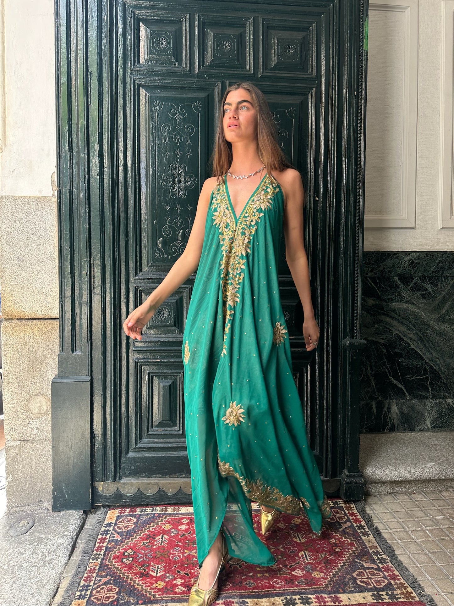 Vestido joya verde