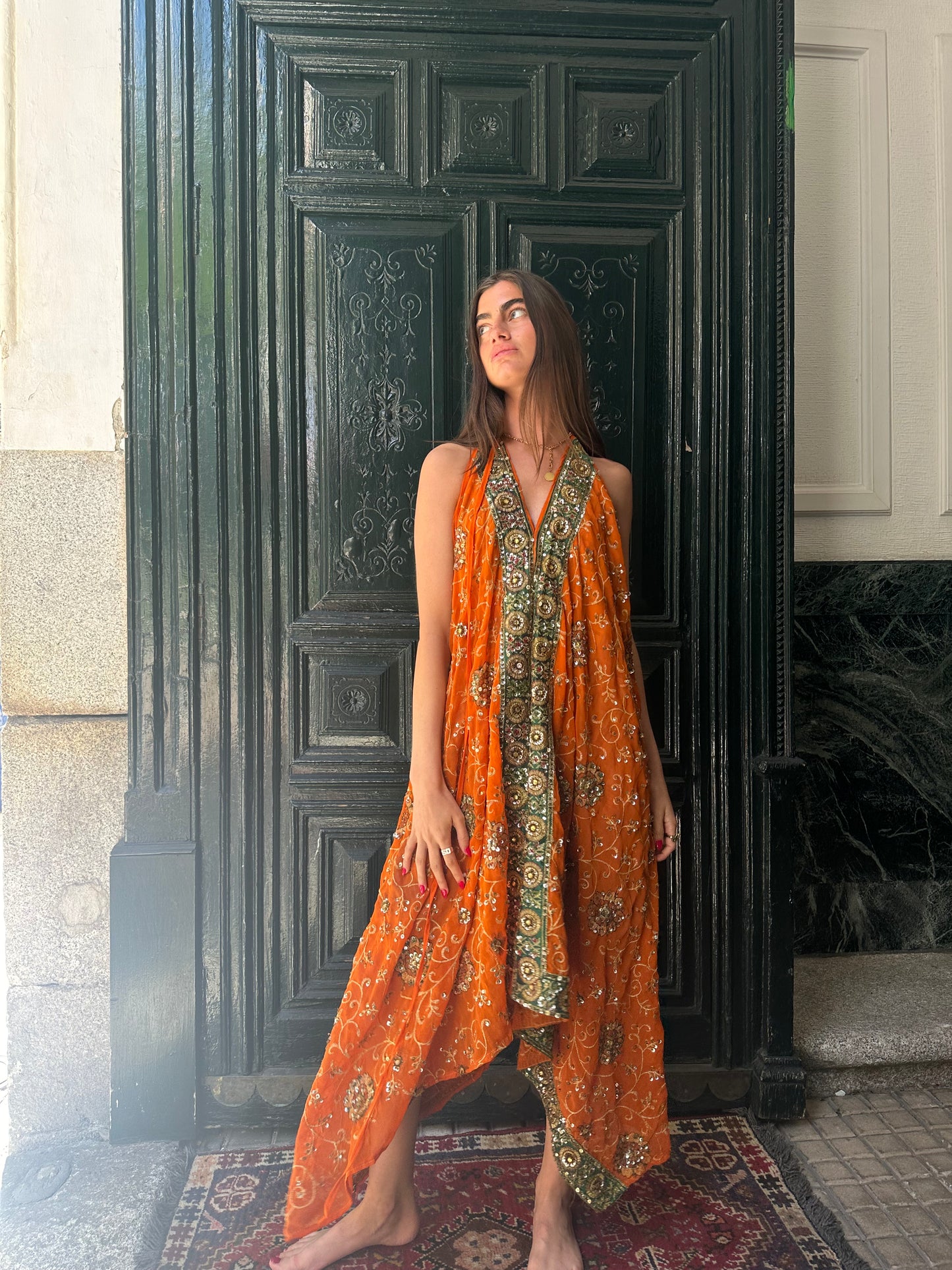 Vestido joya naranja