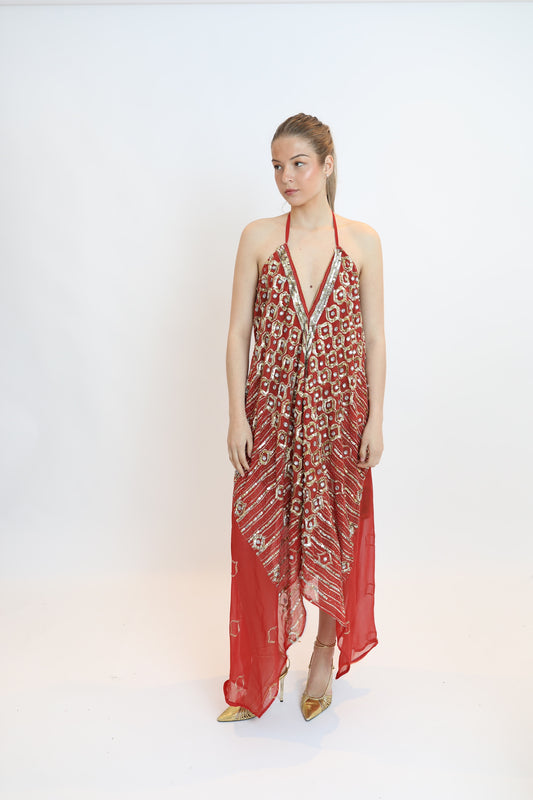Vestido joya rojo 087