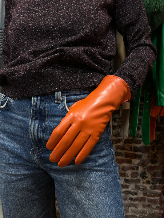 Orange gloves