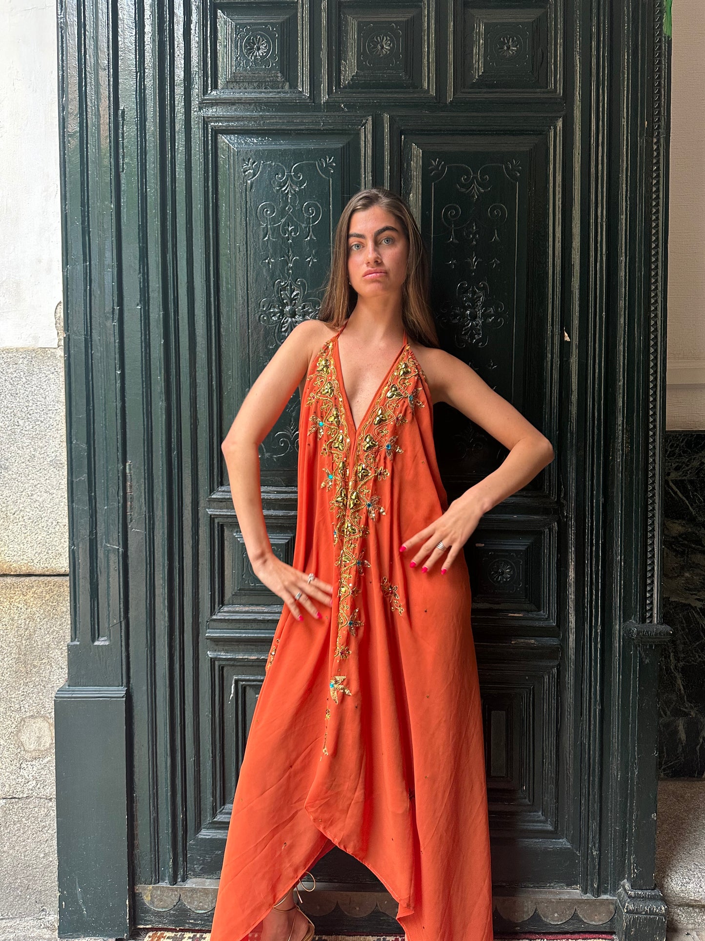 Vestido joya naranja