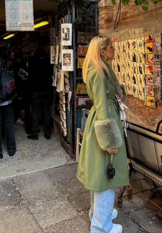 Long green star coat