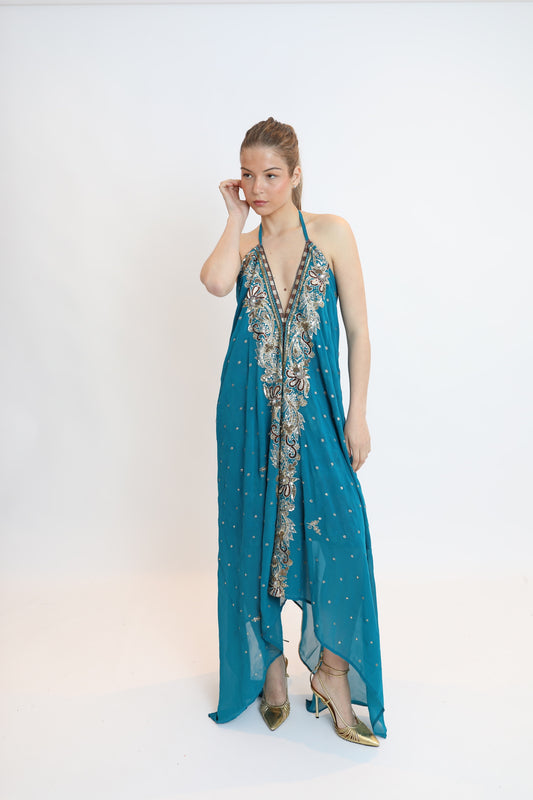 Vestido joya azul 073