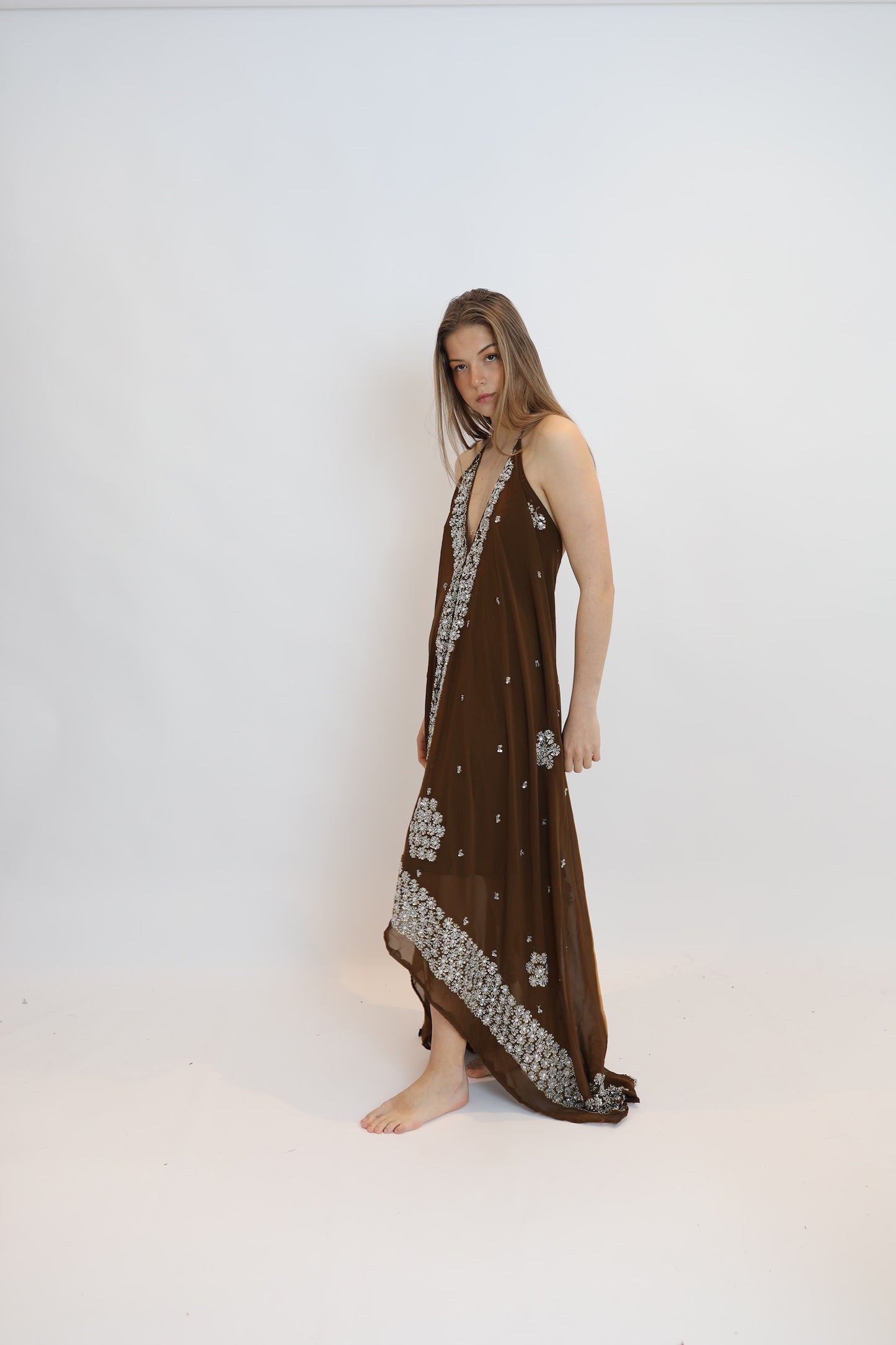 Vestido joya marrón 132
