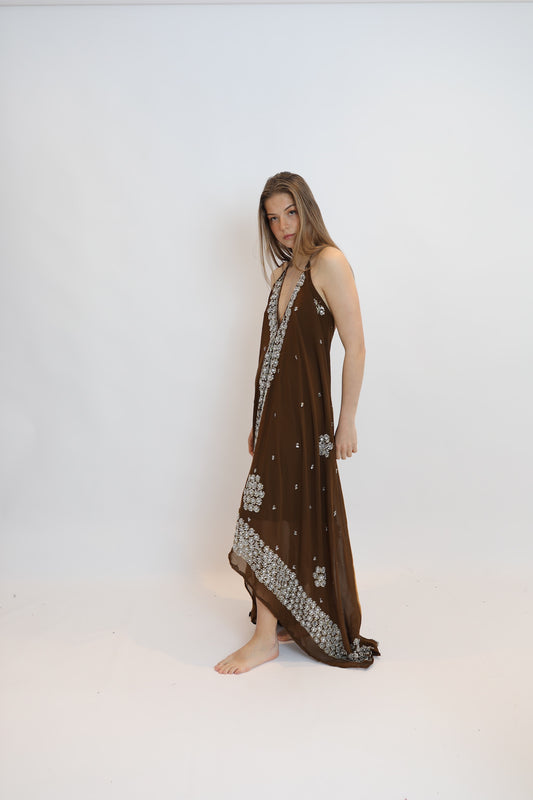 Vestido joya marrón 132