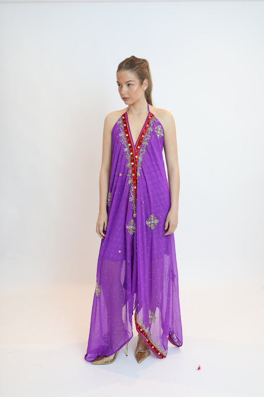 Vestido joya morado 074