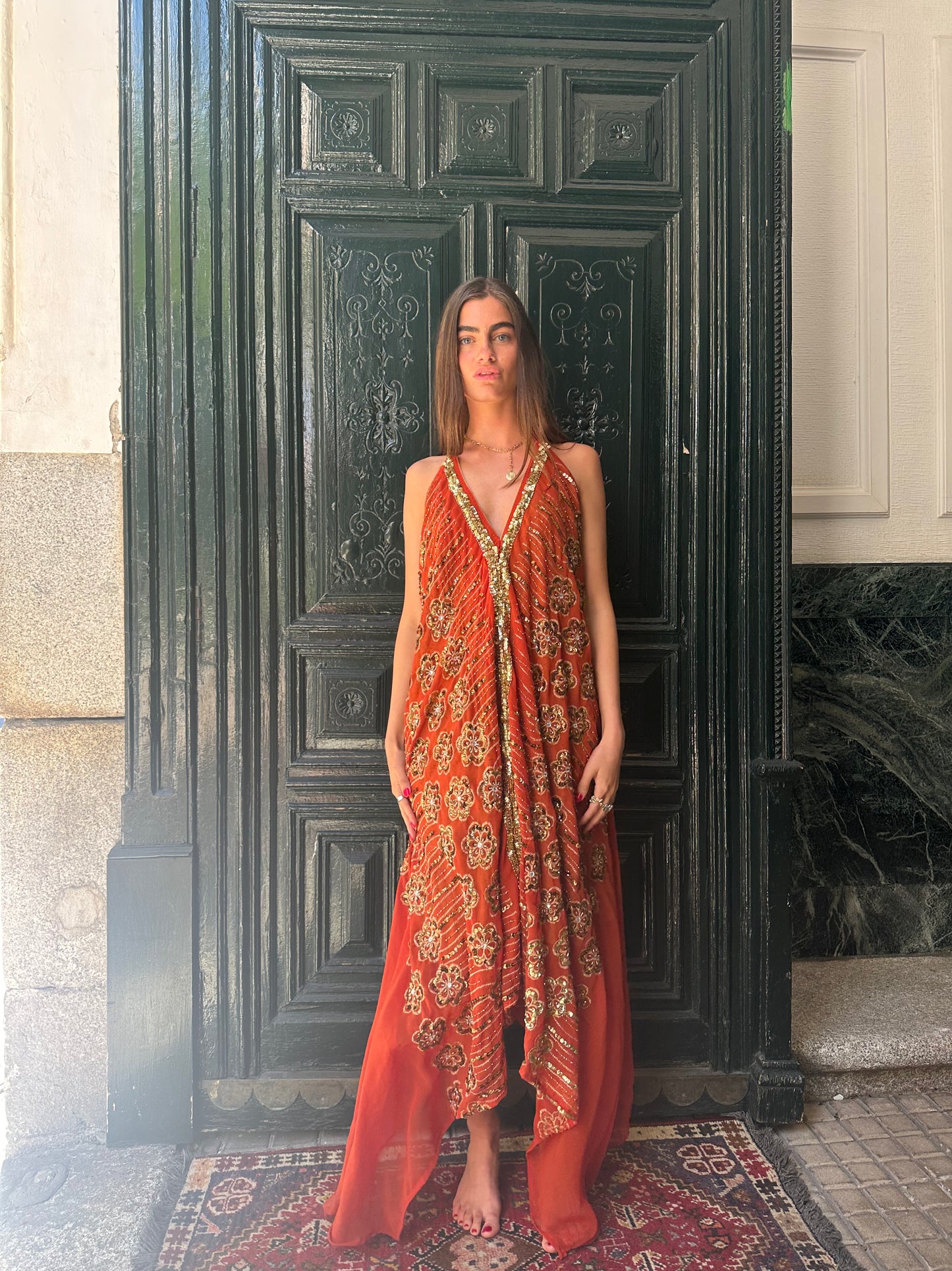 Vestido joya naranja