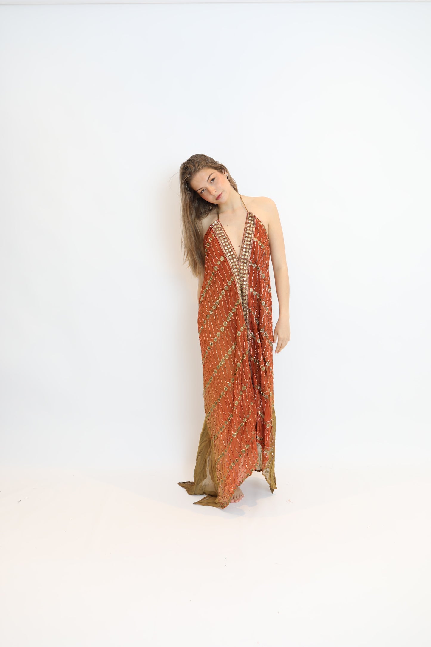 Vestido joya naranja 157