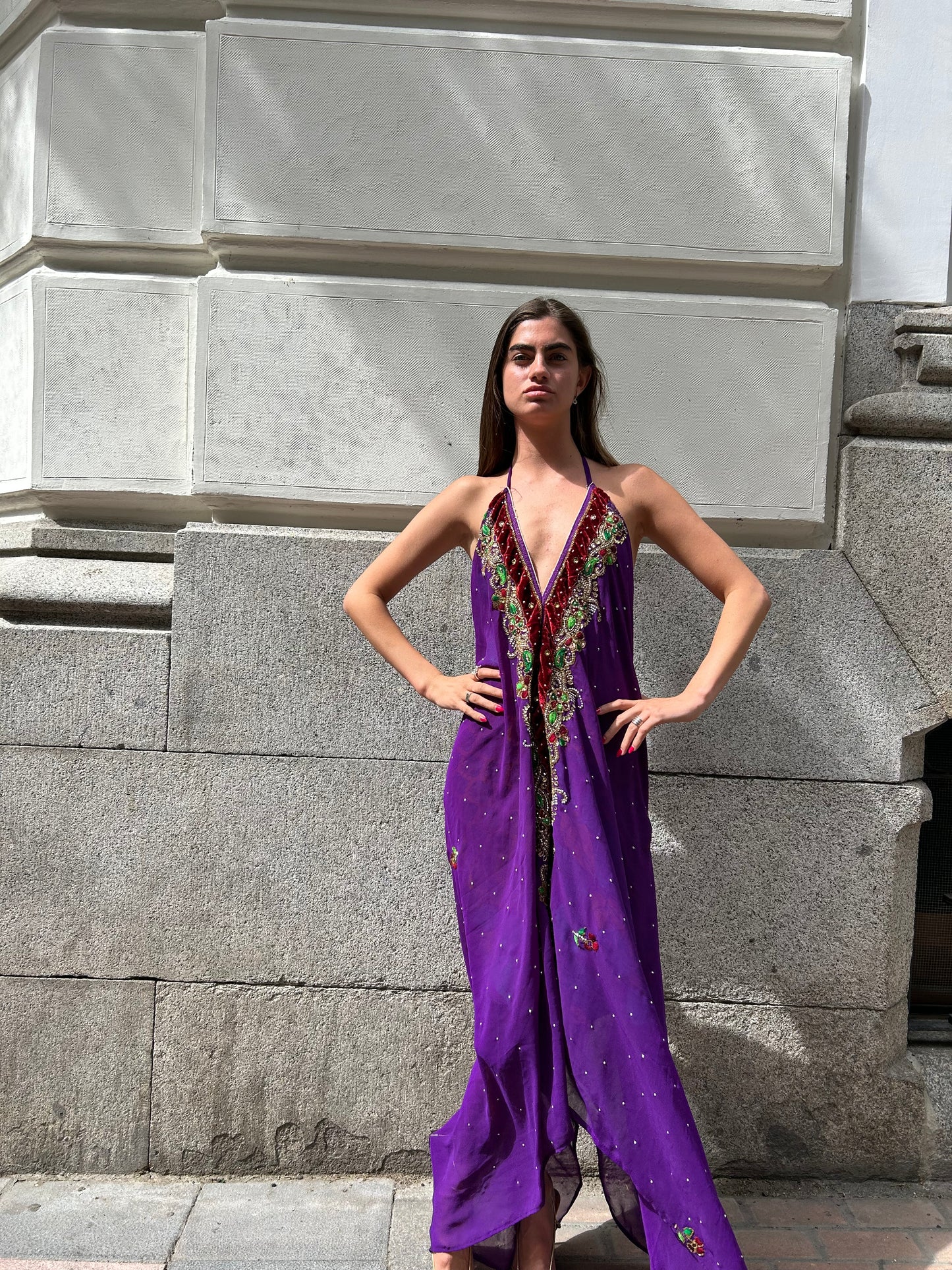 Vestido joya morado