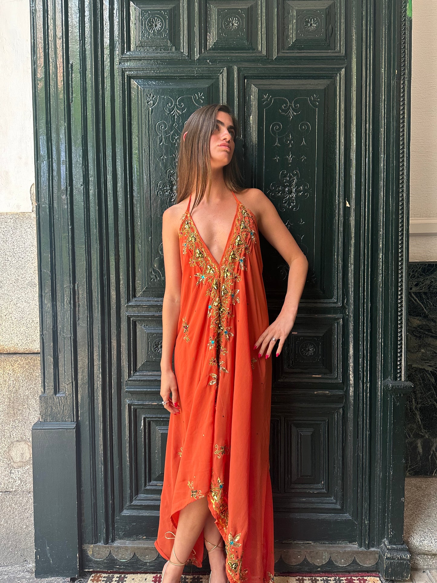 Vestido joya naranja