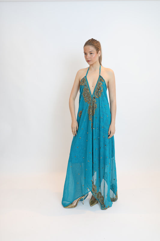 Vestido joya azul 092