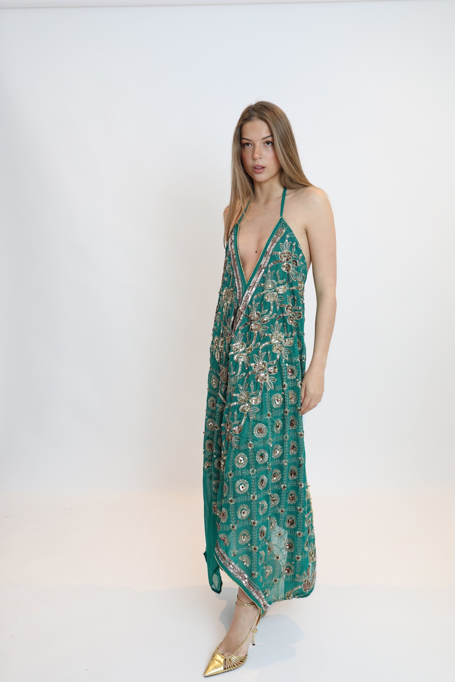 Vestido joya verde 224