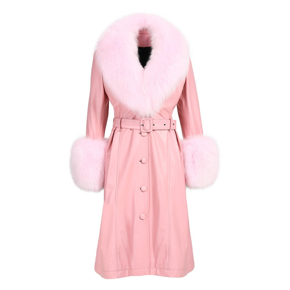 Abrigo estrella de piel (baby pink)