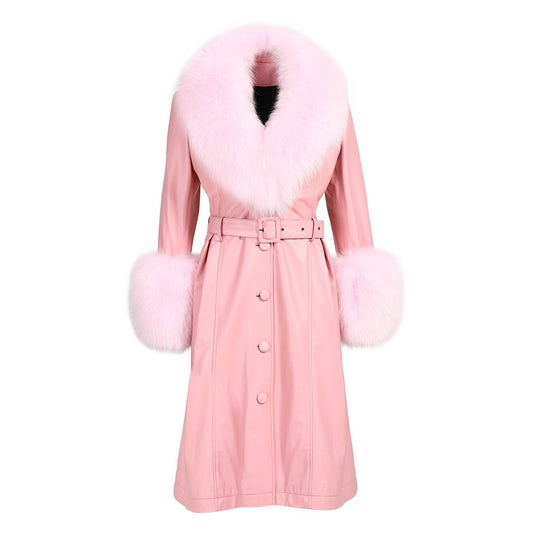 Abrigo estrella de piel (baby pink)