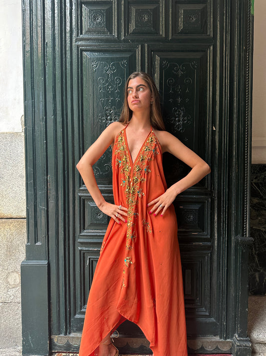 Vestido joya naranja