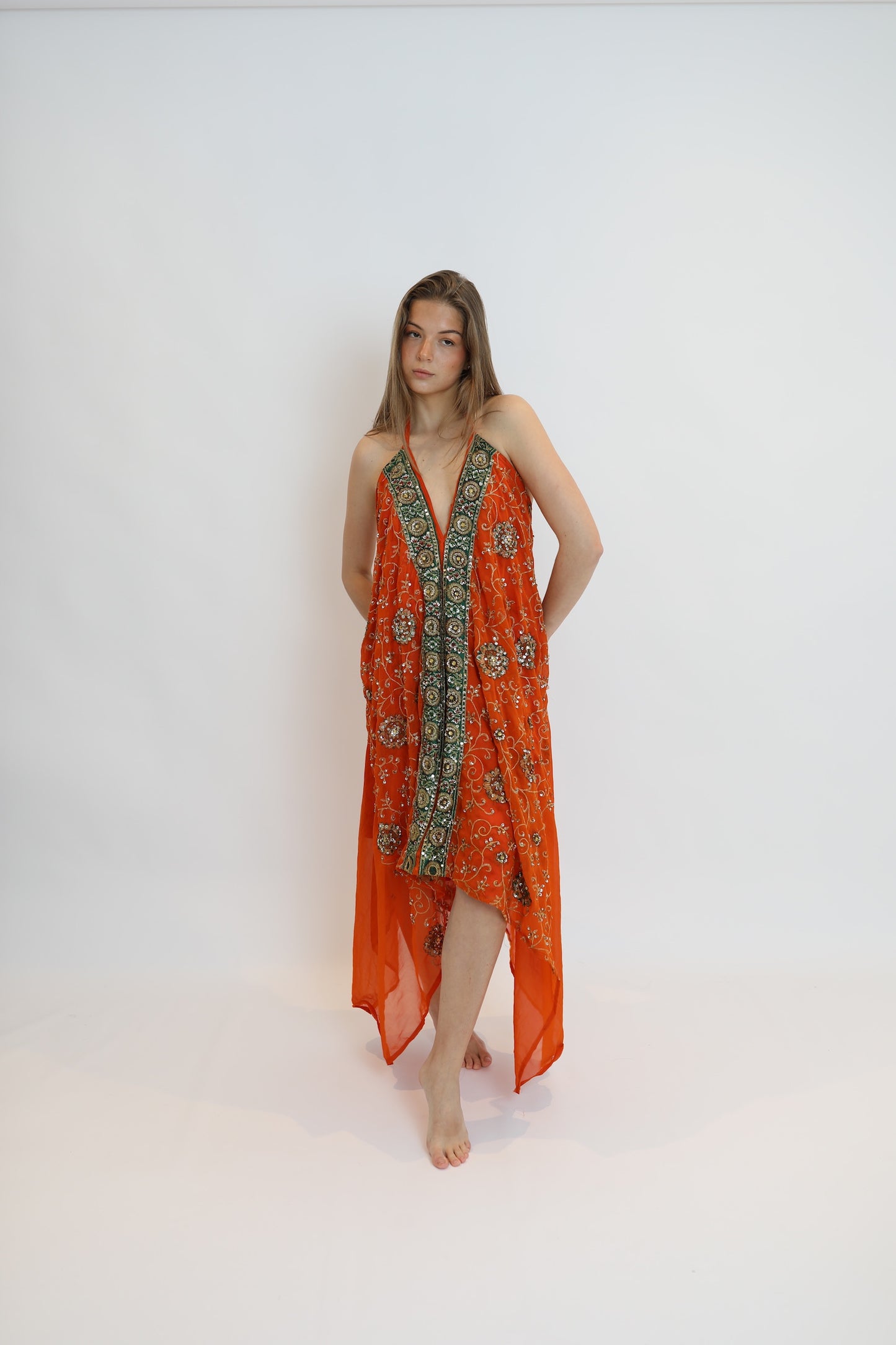Vestido joya naranja 174