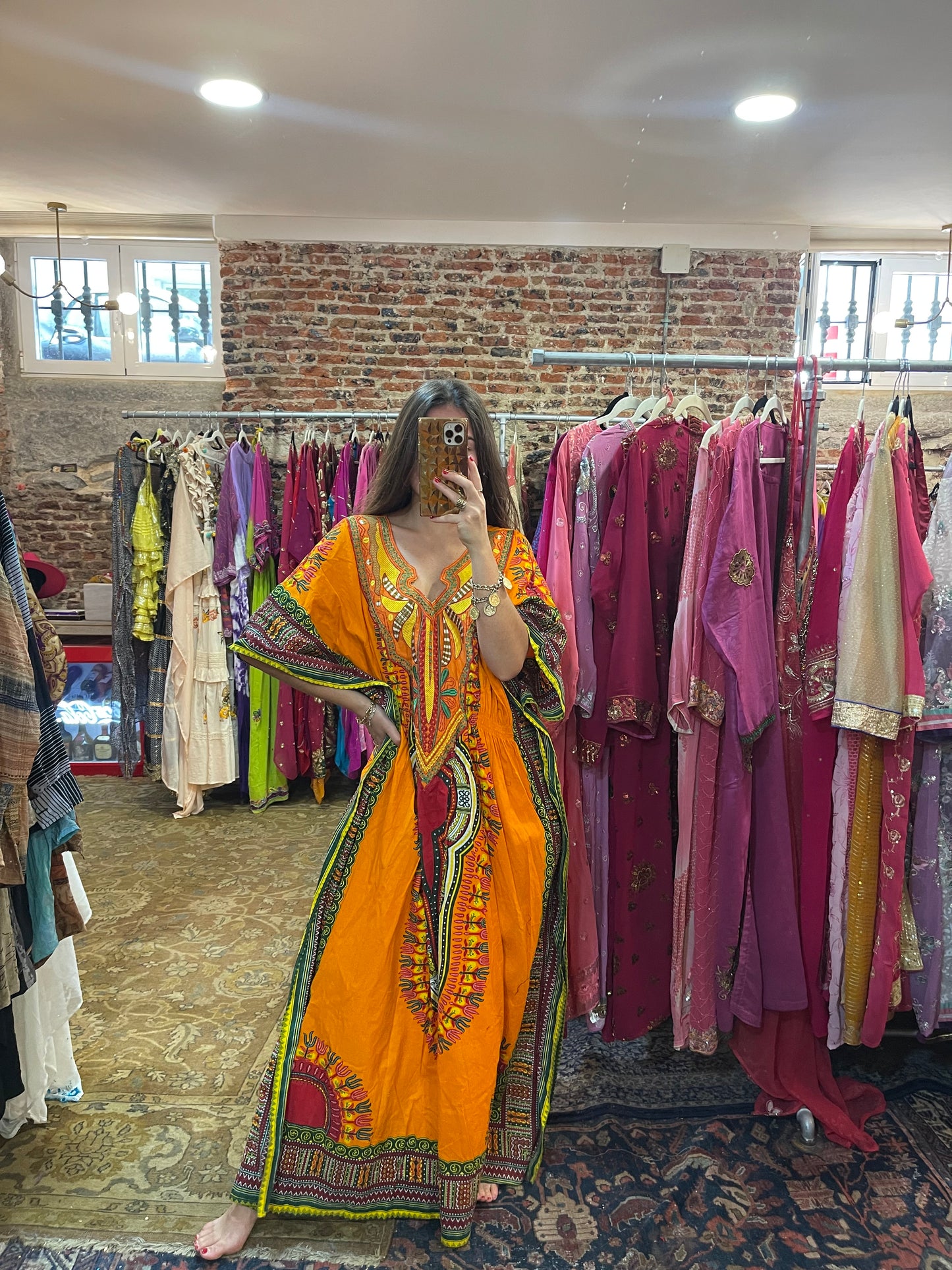 Orange ethnic dress