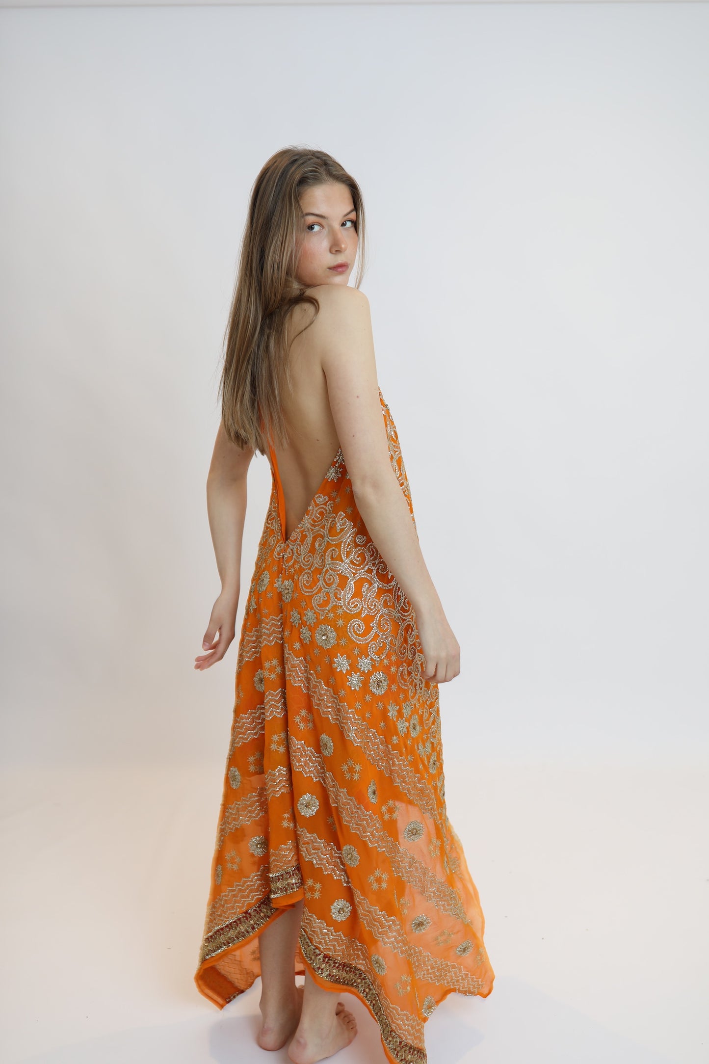 Vestido joya naranja 166