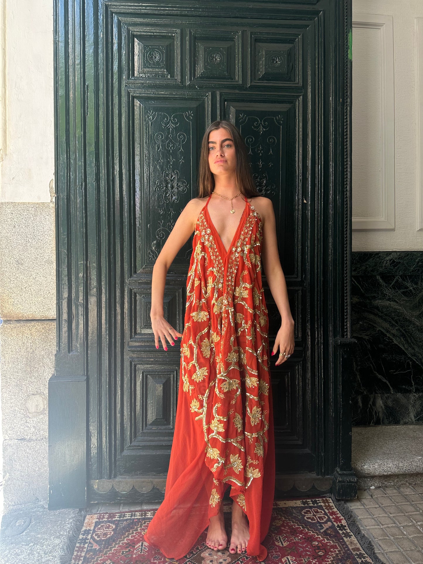 Vestido joya naranja