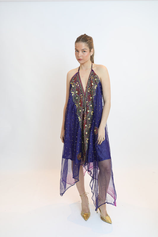 Vestido joya azul 071