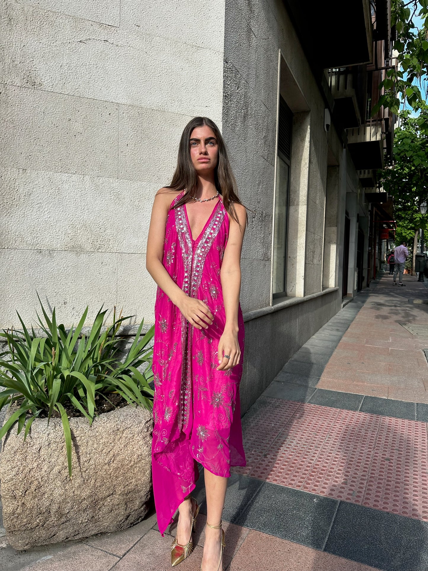 Vestido joya rosa