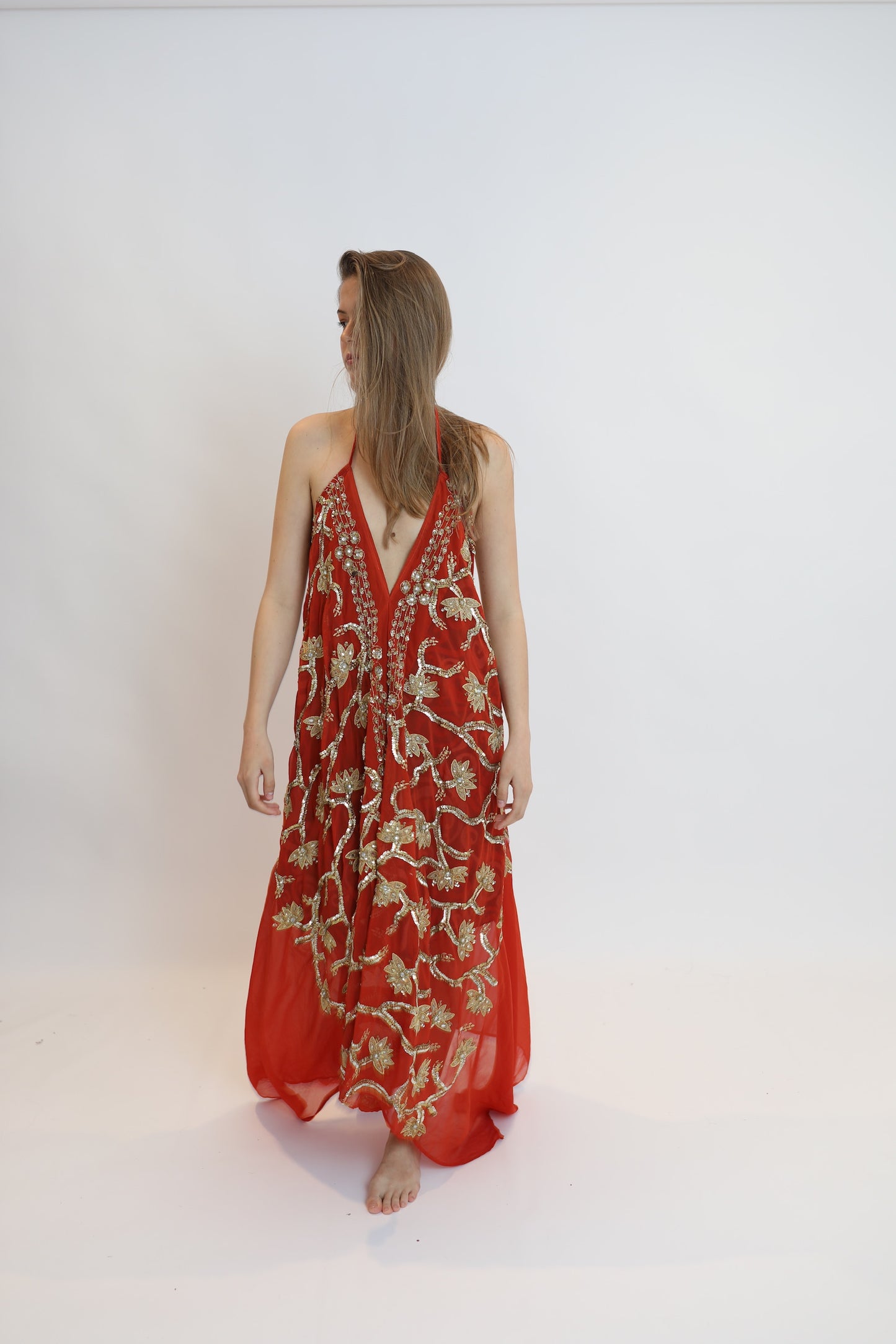 Vestido joya rojo 155