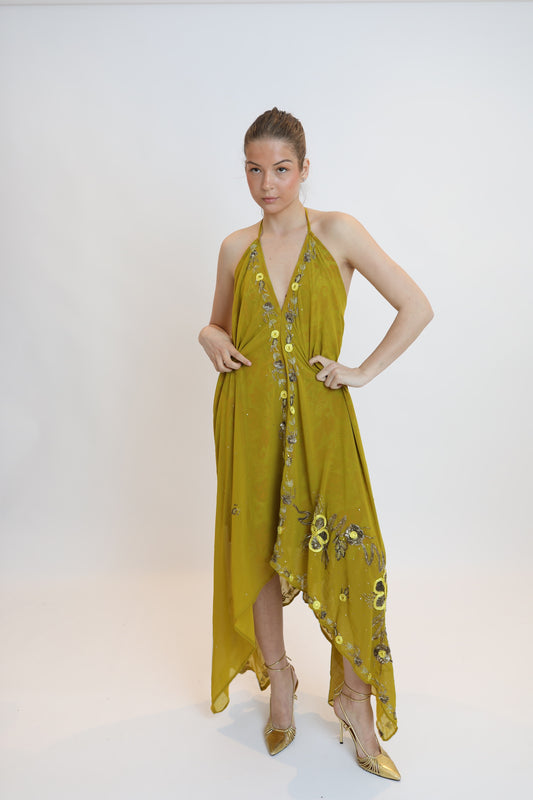 Vestido joya verde 114