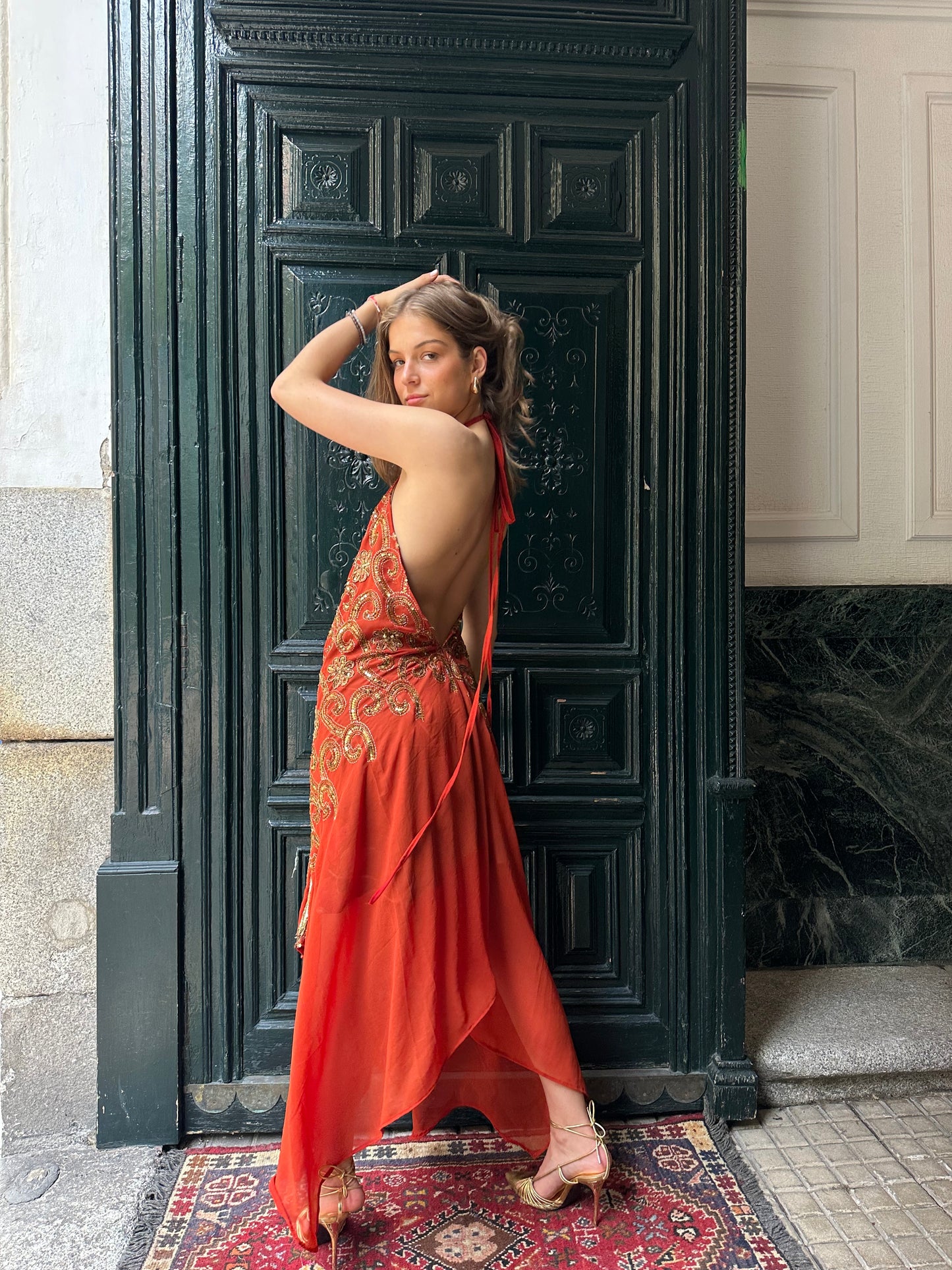 Vestido joya naranja