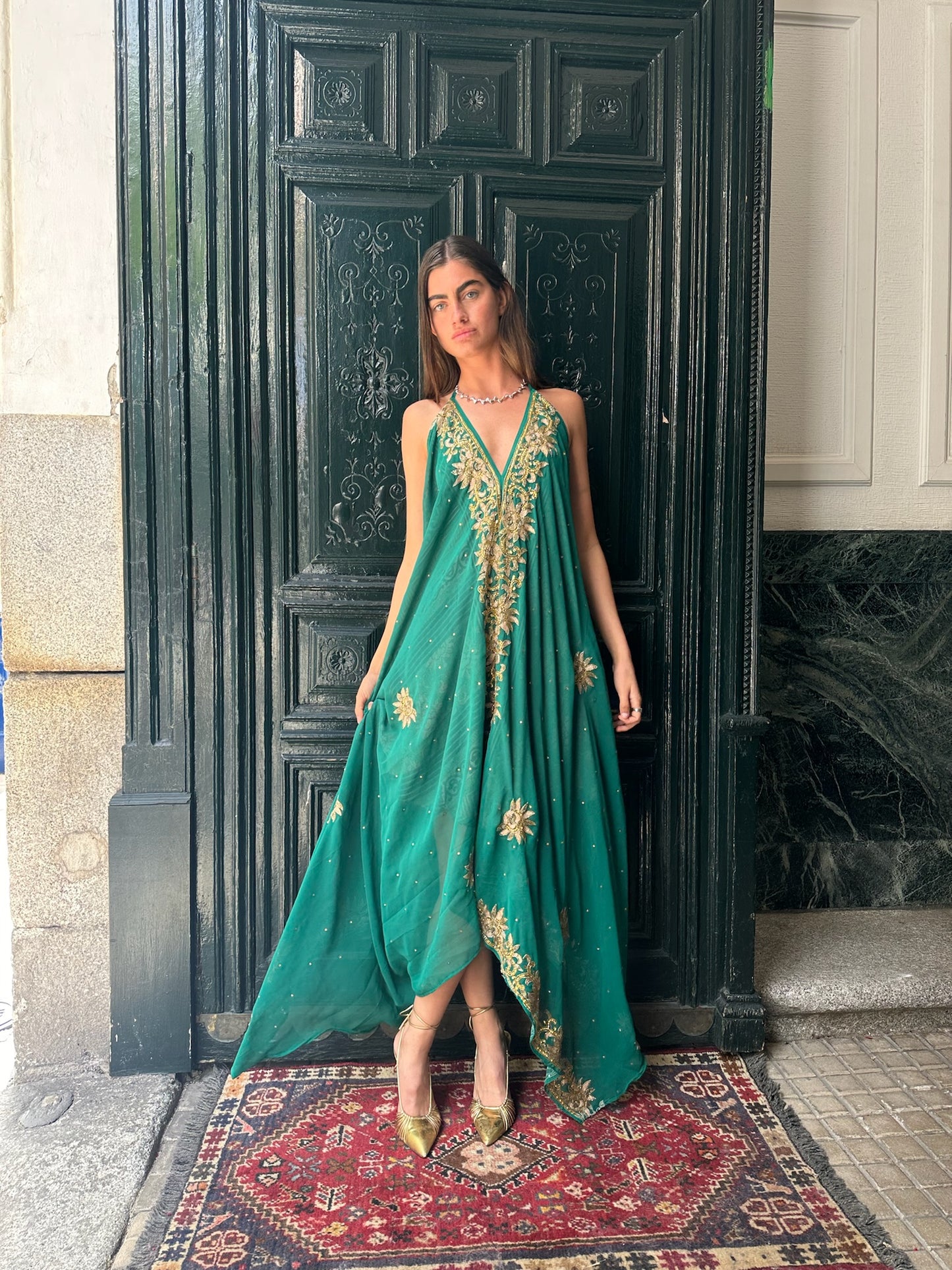 Vestido joya verde