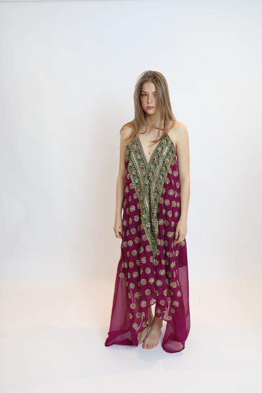 Vestido joya burdeos 016