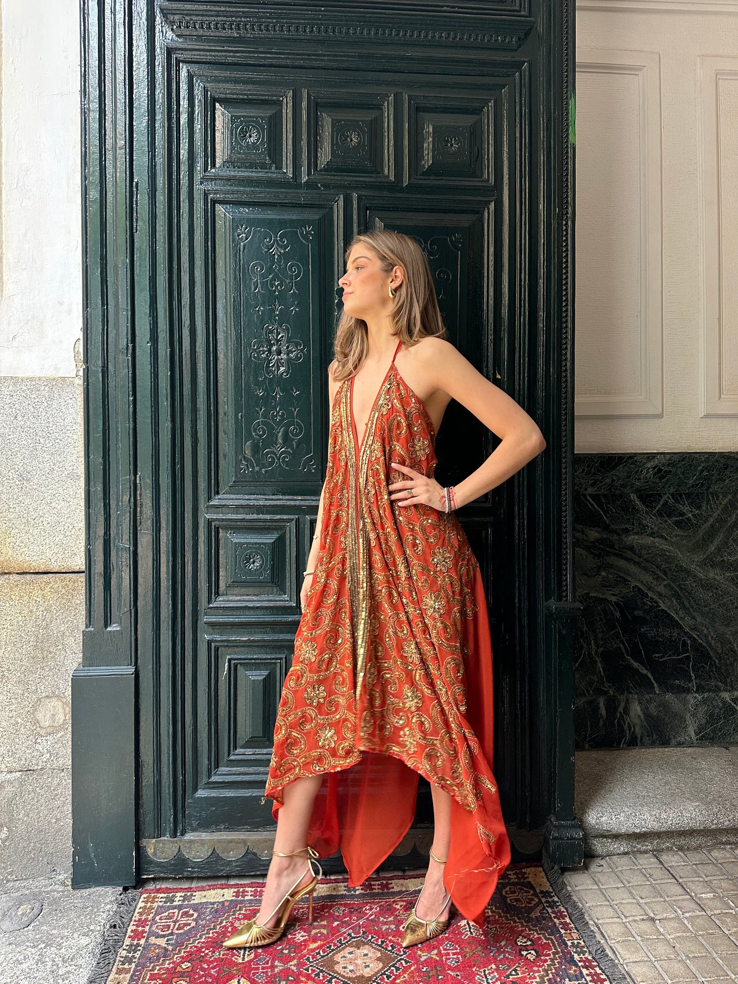 Vestido joya naranja